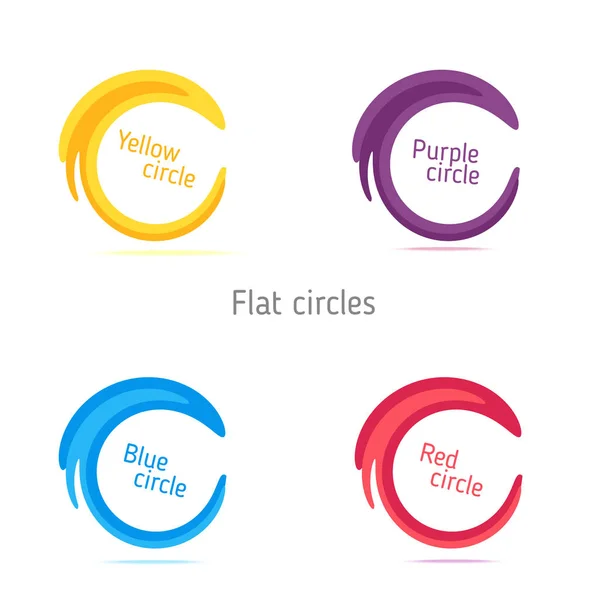Color Flat Circles Set Vector Illustration — Stock Vector