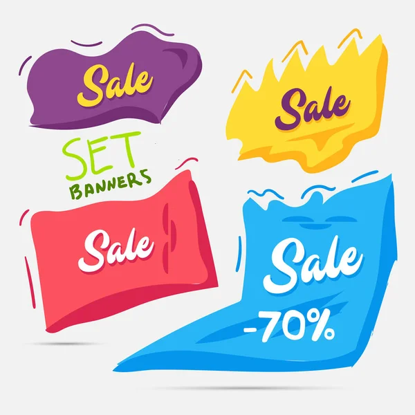 Color Banners Vector Illustration — Stock Vector