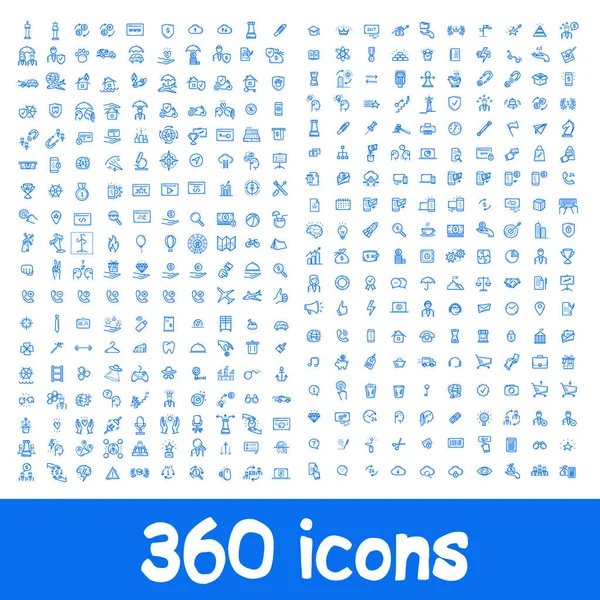 360 Iconos Inteligentes Vector Ilustración — Vector de stock