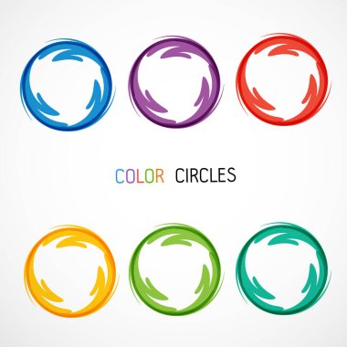 Renk çemberleri vektör illüstrasyonunu ayarla