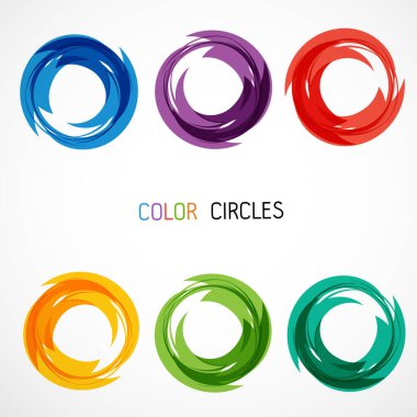 Renk çemberleri vektör illüstrasyonunu ayarla