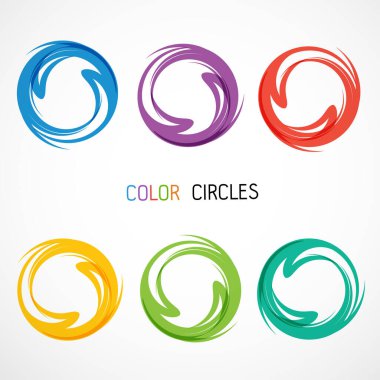 Renk çemberleri vektör illüstrasyonunu ayarla