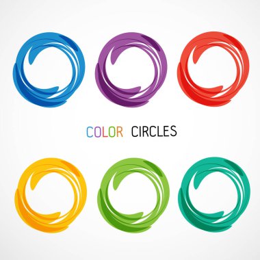 Renk çemberleri vektör illüstrasyonunu ayarla