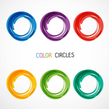 Renk çemberleri vektör illüstrasyonunu ayarla