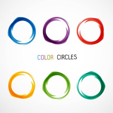Renk çemberleri vektör illüstrasyonunu ayarla