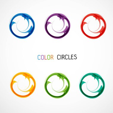 Renk çemberleri vektör illüstrasyonunu ayarla