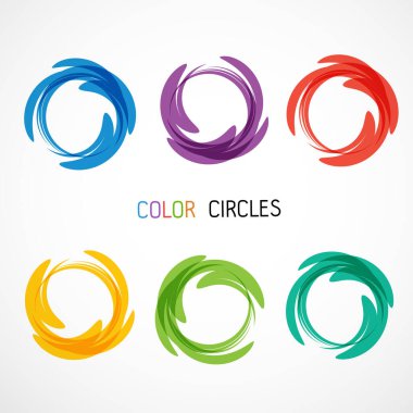 Renk çemberleri vektör illüstrasyonunu ayarla
