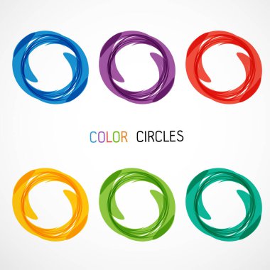 Renk çemberleri vektör illüstrasyonunu ayarla