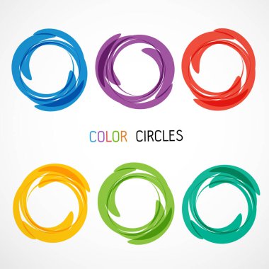 Renk çemberleri vektör illüstrasyonunu ayarla
