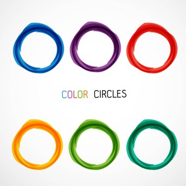 Renk çemberleri vektör illüstrasyonunu ayarla