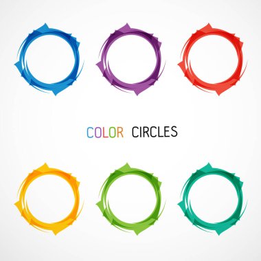 Renk çemberleri vektör illüstrasyonunu ayarla