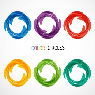 Renk çemberleri vektör illüstrasyonunu ayarla