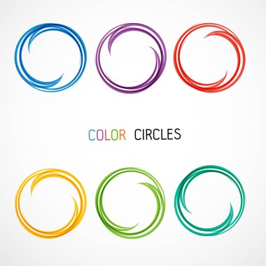 Color circles set vector illustration clipart