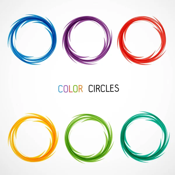 Color Circles Set Vector Illustration — Stock Vector