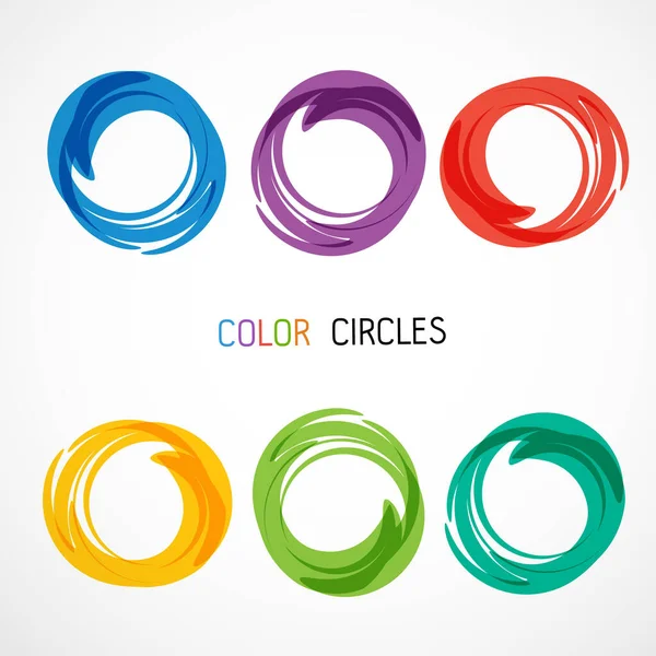 Color Circles Set Vector Illustration — Stock Vector