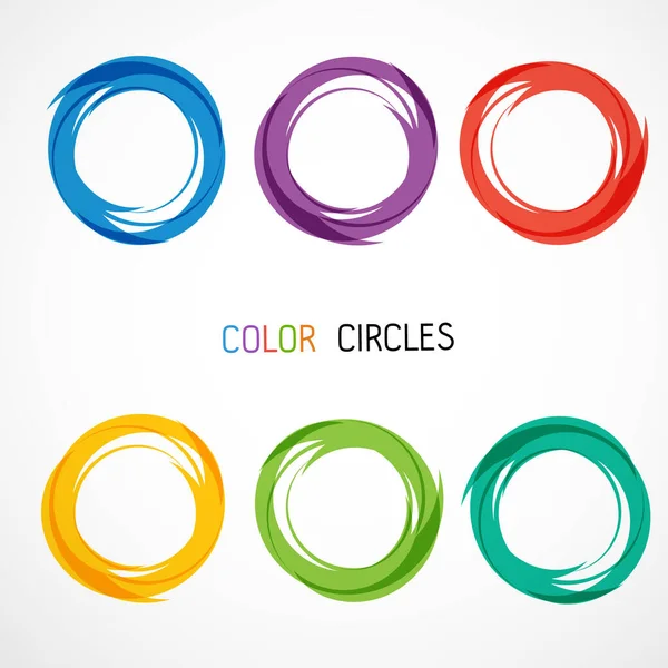 Color Circles Set Vector Illustration — Stock Vector