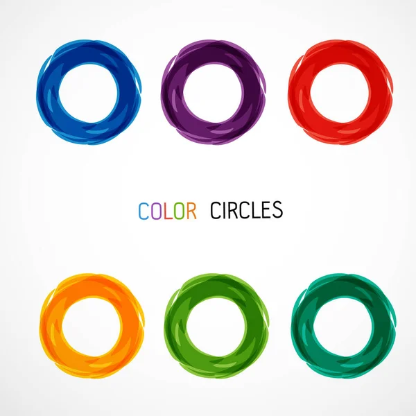 Cercuri Culoare Set Ilustrație Vectorială — Vector de stoc