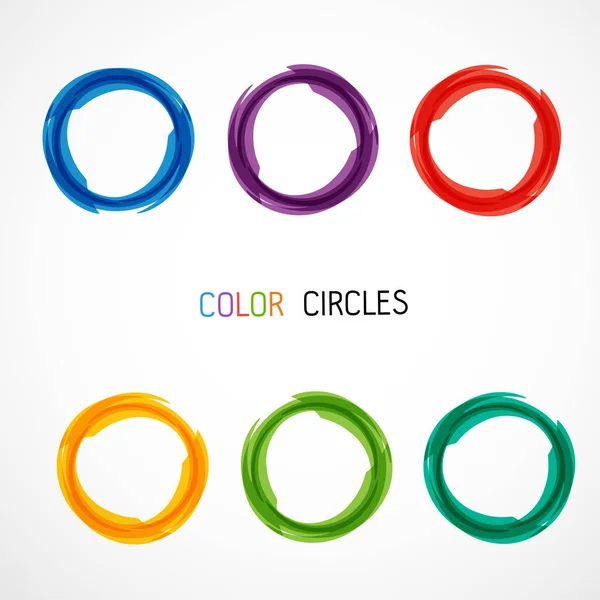 Färg Cirklar Som Vektor Illustration — Stock vektor
