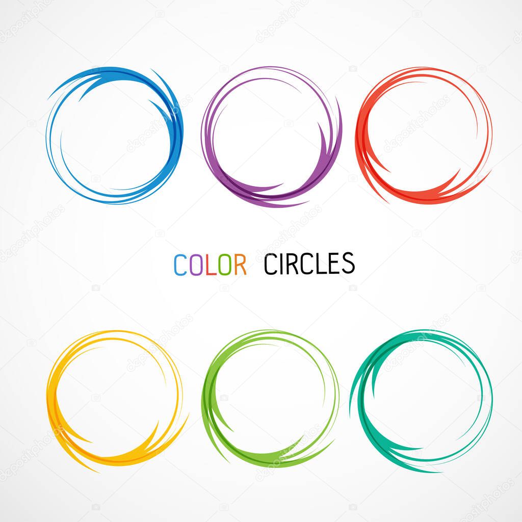 Color circles set vector illustration