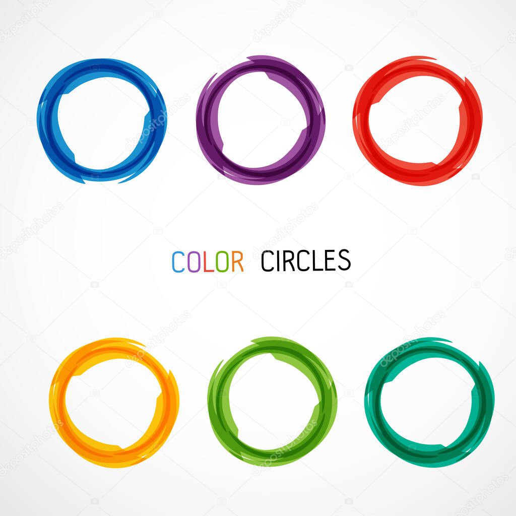 Color circles set vector illustration