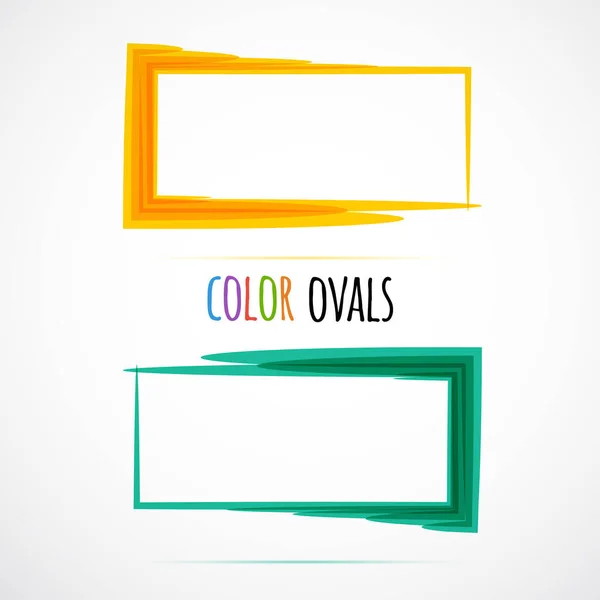 Rectangle Vector Illustration Ovals — Stock Vector