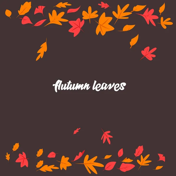 Herbstlandschaft Fallende Bäume Mit Gelben Blättern Einsame Bank Zur Betrachtung — Stockvektor