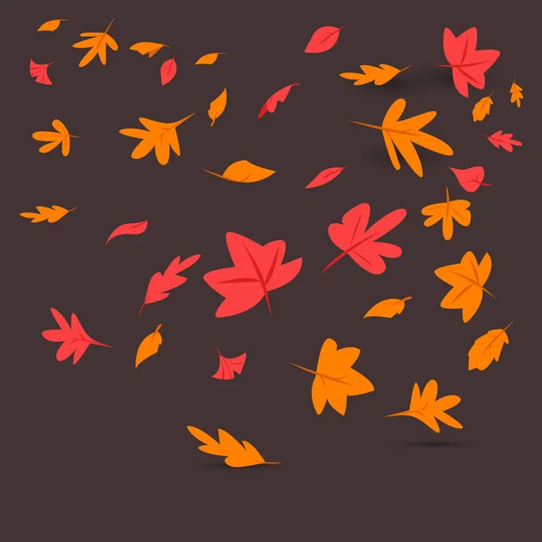 Herbstlandschaft Fallende Bäume Mit Gelben Blättern Einsame Bank Zur Betrachtung — Stockvektor