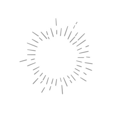 Klasik el çizimi güneş patlaması vektör illüstrasyonu