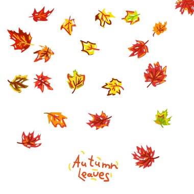 Kusursuz desen. Vektör çizimi. Sonbahar yaprakları.