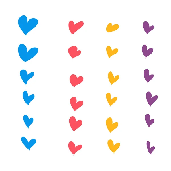 Les Coeurs Sont Prêts Illustration Vectorielle Bleu Orange Violet Rouge — Image vectorielle