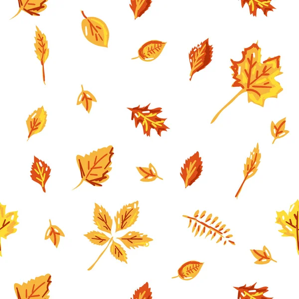 Nahtloses Muster Vektorillustration Herbstblätter — Stockvektor