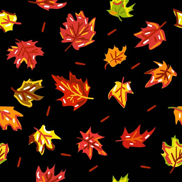 Nahtloses Muster Vektorillustration Herbstblätter — Stockvektor