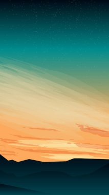 Tepelerin arkasında batan güneşin görüntüsü