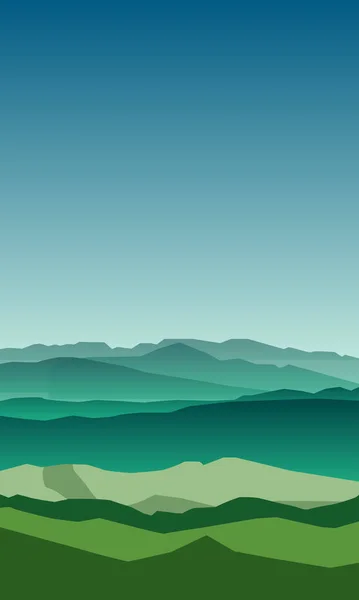 Фото Зелеными Холмами Голубом Фоне Неба — стоковый вектор