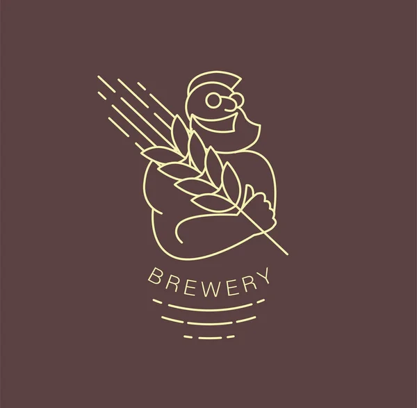 Vektör simgesi ve logo bira ve bira fabrikası — Stok Vektör