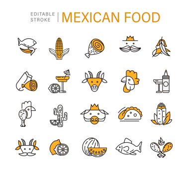 Vektör simgesi ve Meksika yemeği için logo