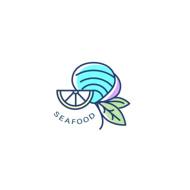 Vektör simgesi ve deniz ürünleri restoran veya kafe için logo