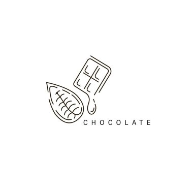 Vektör simgesi ve çikolata ve tatlı için logo