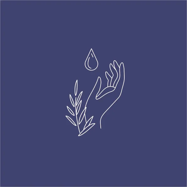 Εικονίδιο του φορέα και το λογότυπο για τα φυσικά καλλυντικά και φροντίδα ξηροδερμία — Διανυσματικό Αρχείο