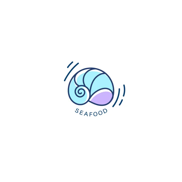 Icono de vector y logotipo para restaurante de mariscos o cafetería — Vector de stock