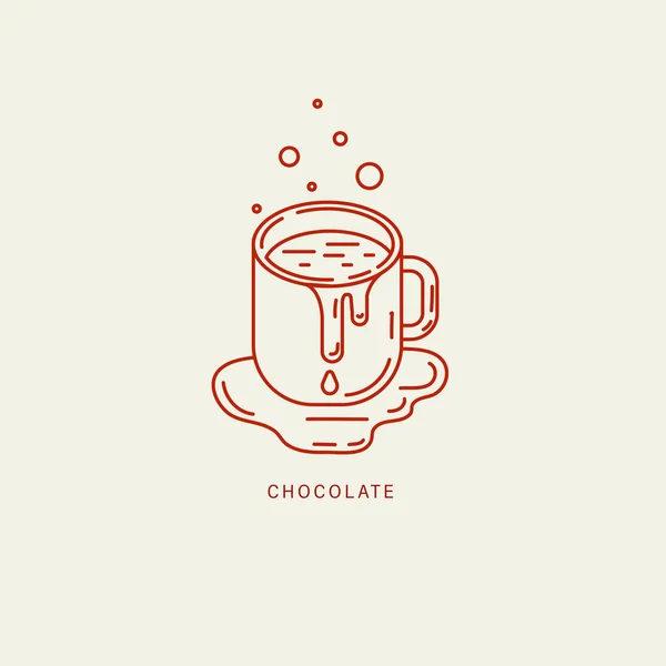 Icono de vector y logotipo para chocolate y dulce — Vector de stock