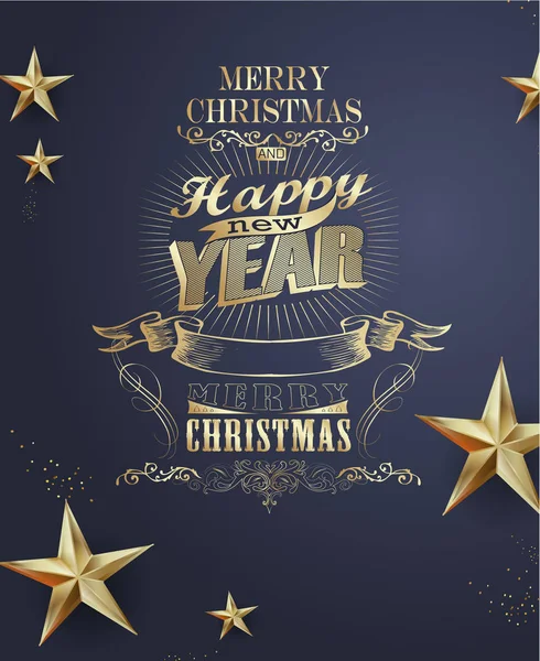 Elégant fond de Noël avec illustration vectorielle d'or — Image vectorielle