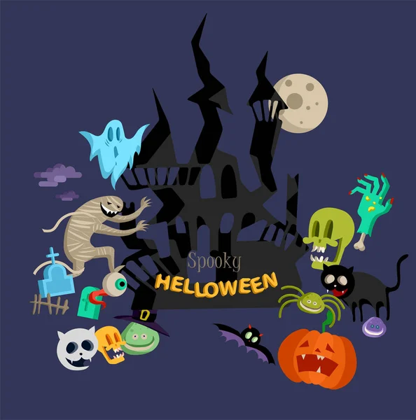 Vector pictogram en element decoratie voor gelukkig Helloween — Stockvector