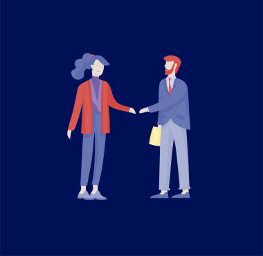 İşadamları el sıkışma, iş görgü kuralları, birleşme kavramları ofis çalışanları, katip veya konuşmak yöneticileri yapmak