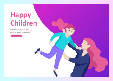 Açılış sayfa şablonları mutlu aile, anne baba için seyahat ve psikoterapi, Aile Sağlık, mal eğlence ve bunların alt öğeleri. Anne kızı ve oğlu ile eğlenin