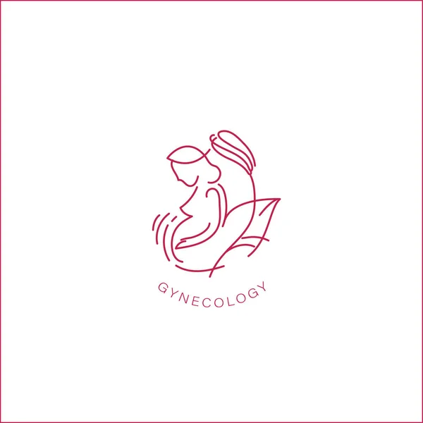 Εικονίδιο του φορέα και το λογότυπο για την pegnancy και Γυναικολογία — Διανυσματικό Αρχείο