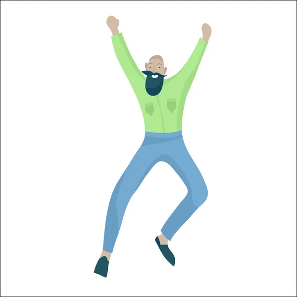 Personagem pulando em várias poses. Jovens ou mulheres felizes positivos regozijando-se juntos, felicidade, liberdade — Vetor de Stock