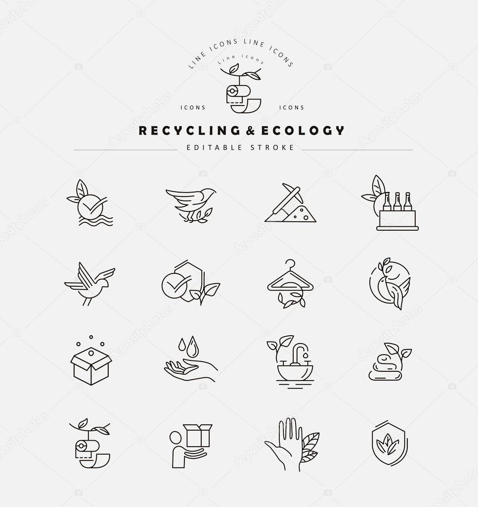 Vector icon and logo for environmental protection and recycling