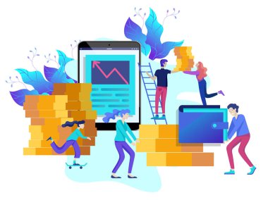 Kavram finansal yatırımlar, yenilik, pazarlama, analiz, güvenlik mevduat web sayfası için yatırım