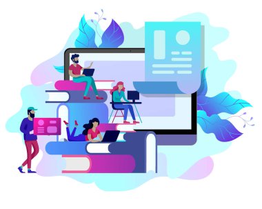 Kavram eğitim insanlar, Internet eğitim, online eğitim, online kitap